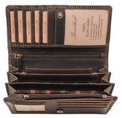 Benthill Portemonnaie Damen Leder - Hochwertige weiche Vintage EchtLeder Damen Geldbörse mit RFID Schutz - Grosse Damenbörse lang - Frauen Portmonee inkl. Geschenkbox