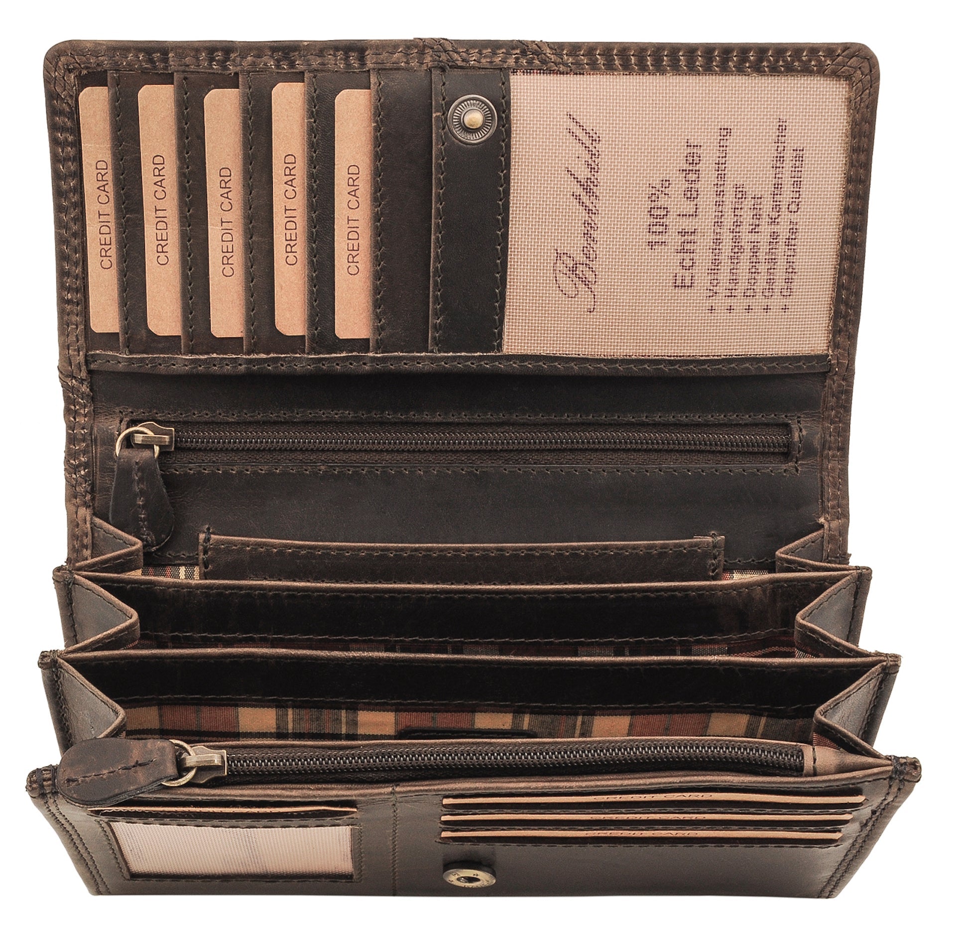Benthill Portemonnaie Damen Leder - Hochwertige weiche Vintage EchtLeder Damen Geldbörse mit RFID Schutz - Grosse Damenbörse lang - Frauen Portmonee inkl. Geschenkbox
