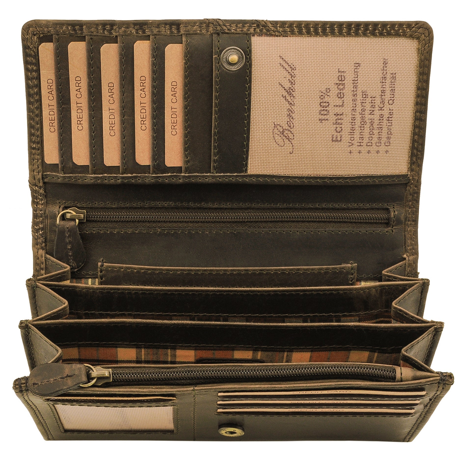 Benthill Portemonnaie Damen Leder - Hochwertige weiche Vintage EchtLeder Damen Geldbörse mit RFID Schutz - Grosse Damenbörse lang - Frauen Portmonee inkl. Geschenkbox