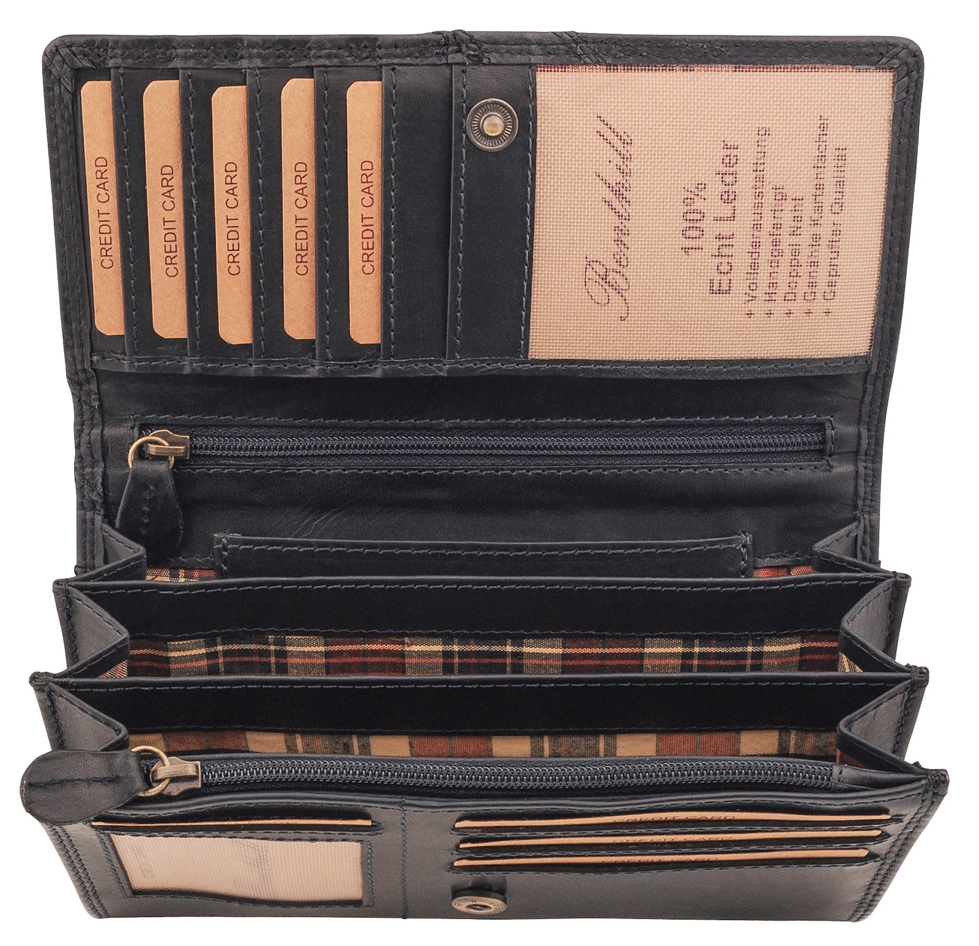 Benthill Portemonnaie Damen Leder - Hochwertige weiche Vintage EchtLeder Damen Geldbörse mit RFID Schutz - Grosse Damenbörse lang - Frauen Portmonee inkl. Geschenkbox
