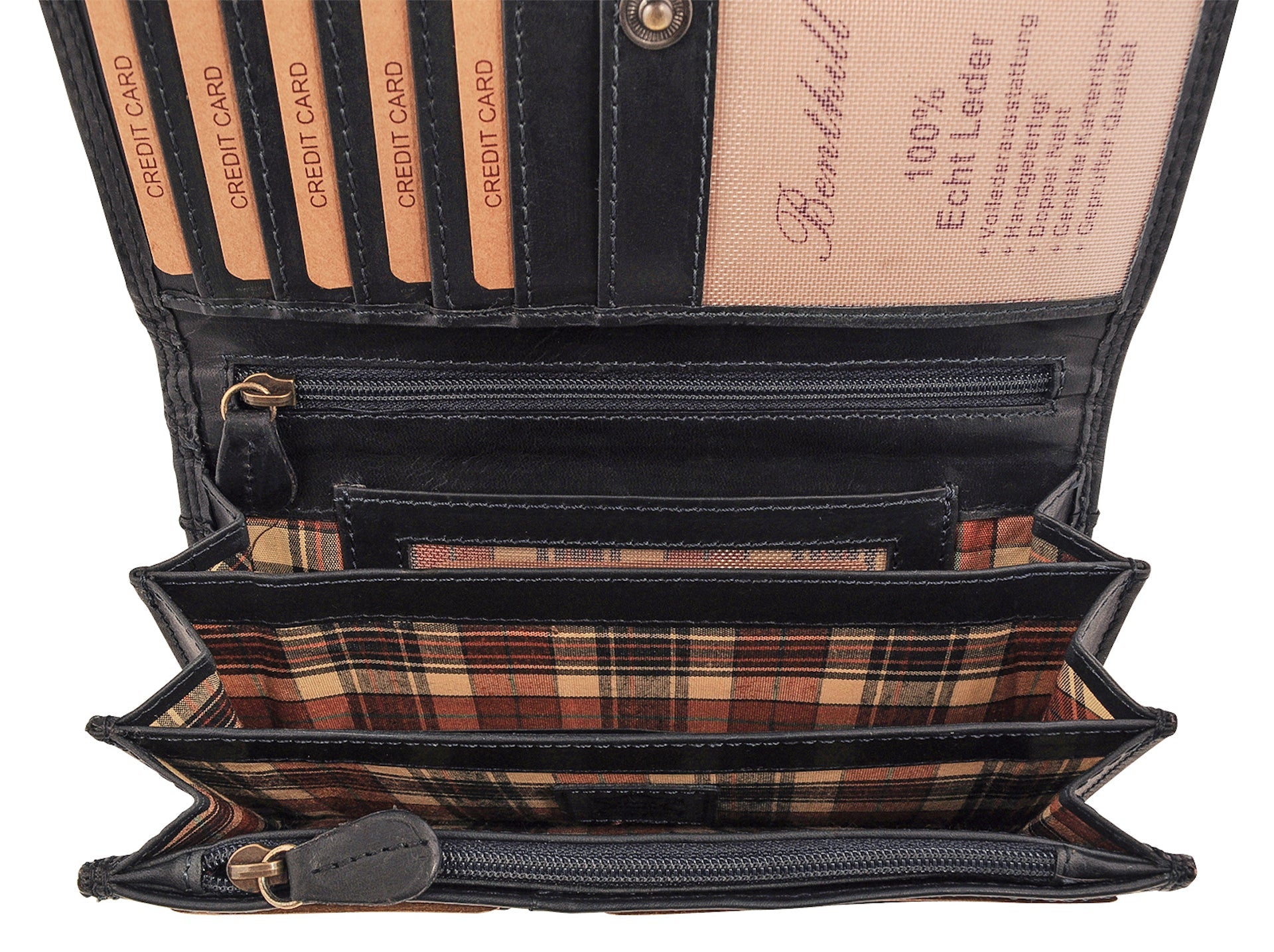 Benthill Portemonnaie Damen Leder - Hochwertige weiche Vintage EchtLeder Damen Geldbörse mit RFID Schutz - Grosse Damenbörse lang - Frauen Portmonee inkl. Geschenkbox