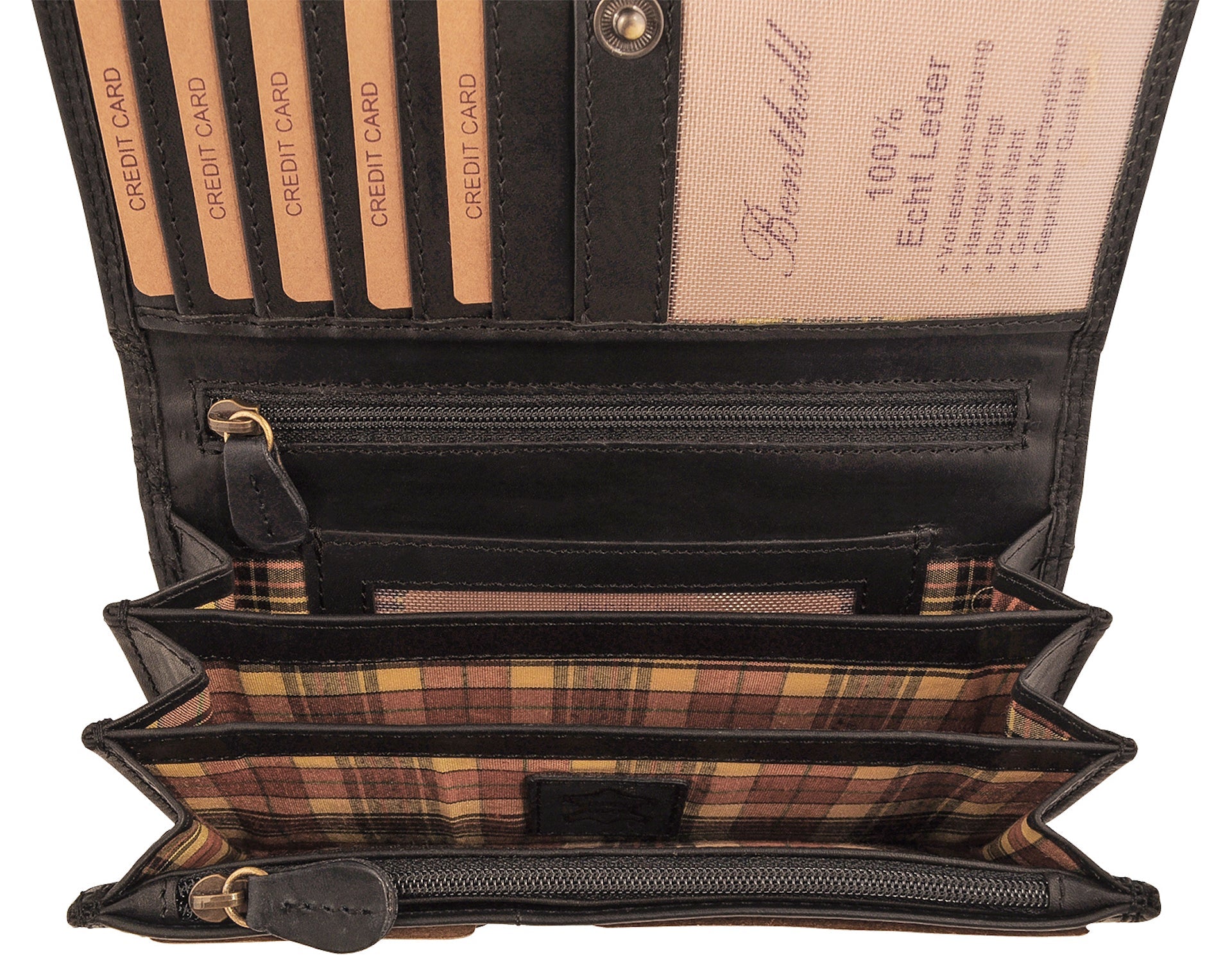 Benthill Portemonnaie Damen Leder - Hochwertige weiche Vintage EchtLeder Damen Geldbörse mit RFID Schutz - Grosse Damenbörse lang - Frauen Portmonee inkl. Geschenkbox
