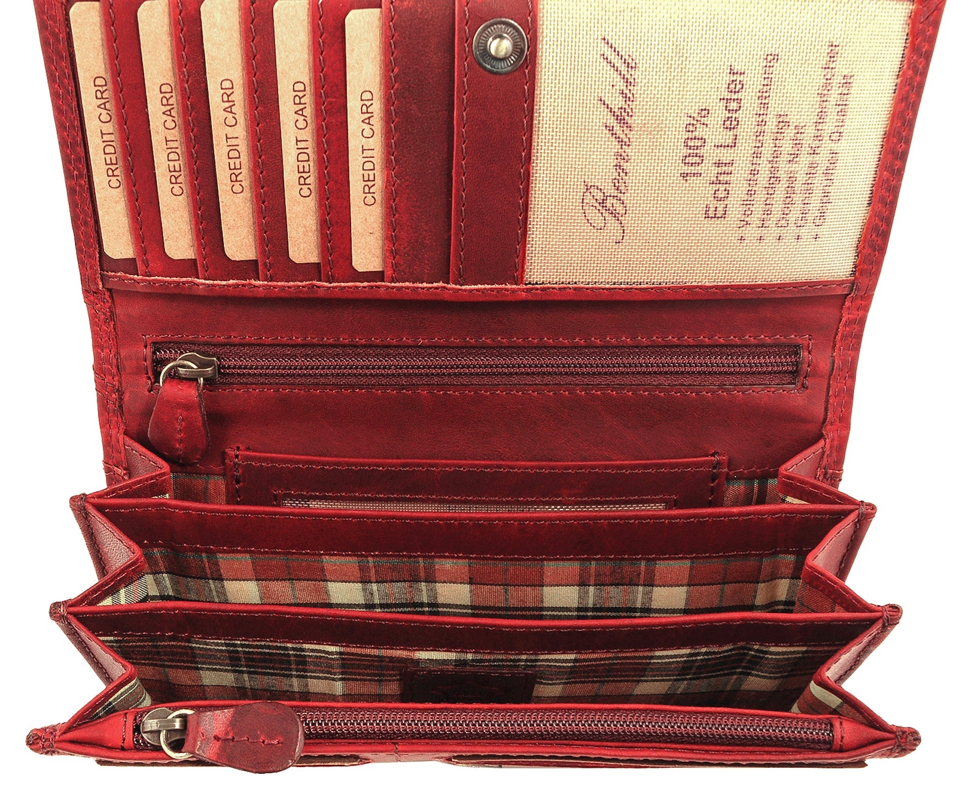 Benthill Portemonnaie Damen Leder - Hochwertige weiche Vintage EchtLeder Damen Geldbörse mit RFID Schutz - Grosse Damenbörse lang - Frauen Portmonee inkl. Geschenkbox