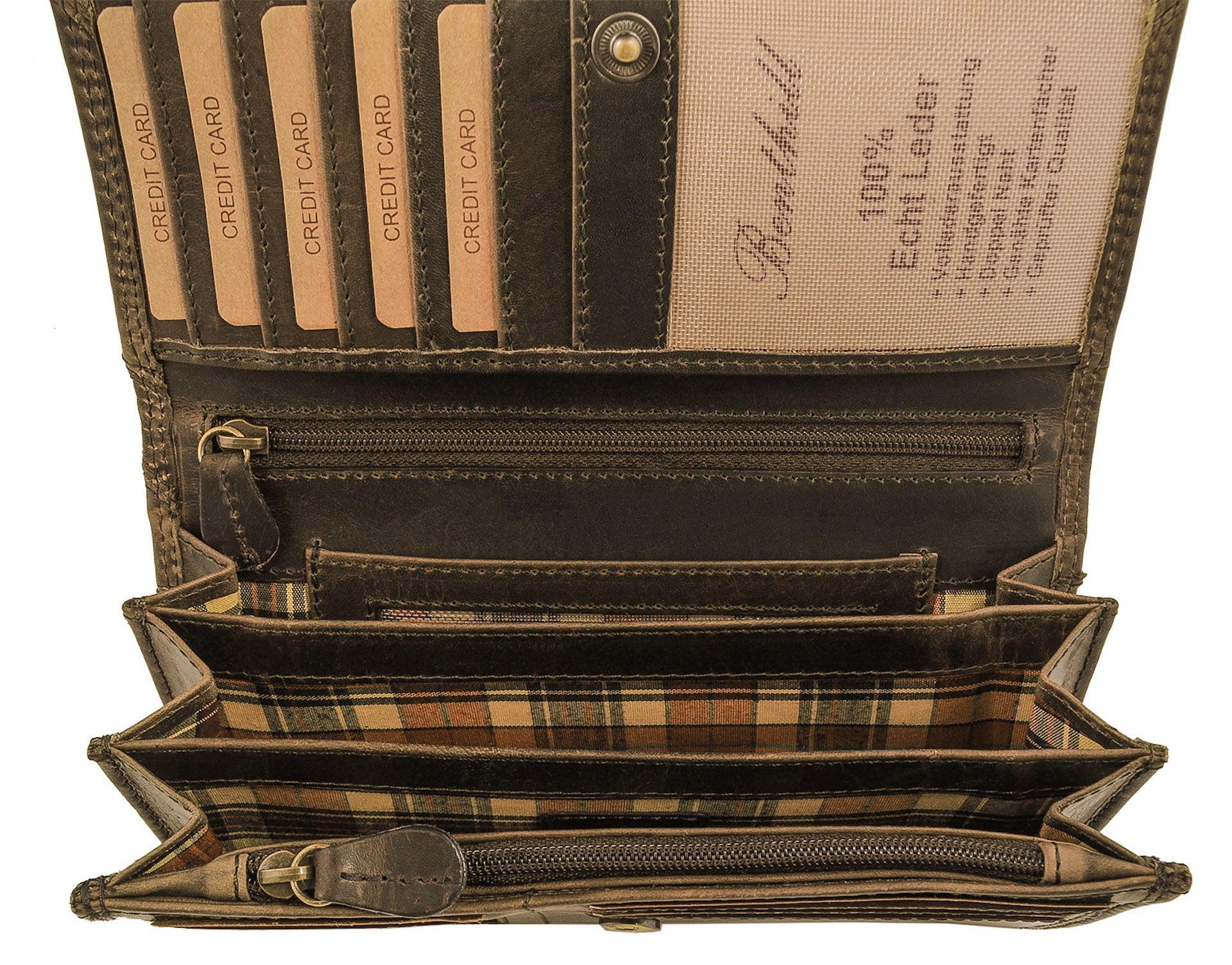 Benthill Portemonnaie Damen Leder - Hochwertige weiche Vintage EchtLeder Damen Geldbörse mit RFID Schutz - Grosse Damenbörse lang - Frauen Portmonee inkl. Geschenkbox