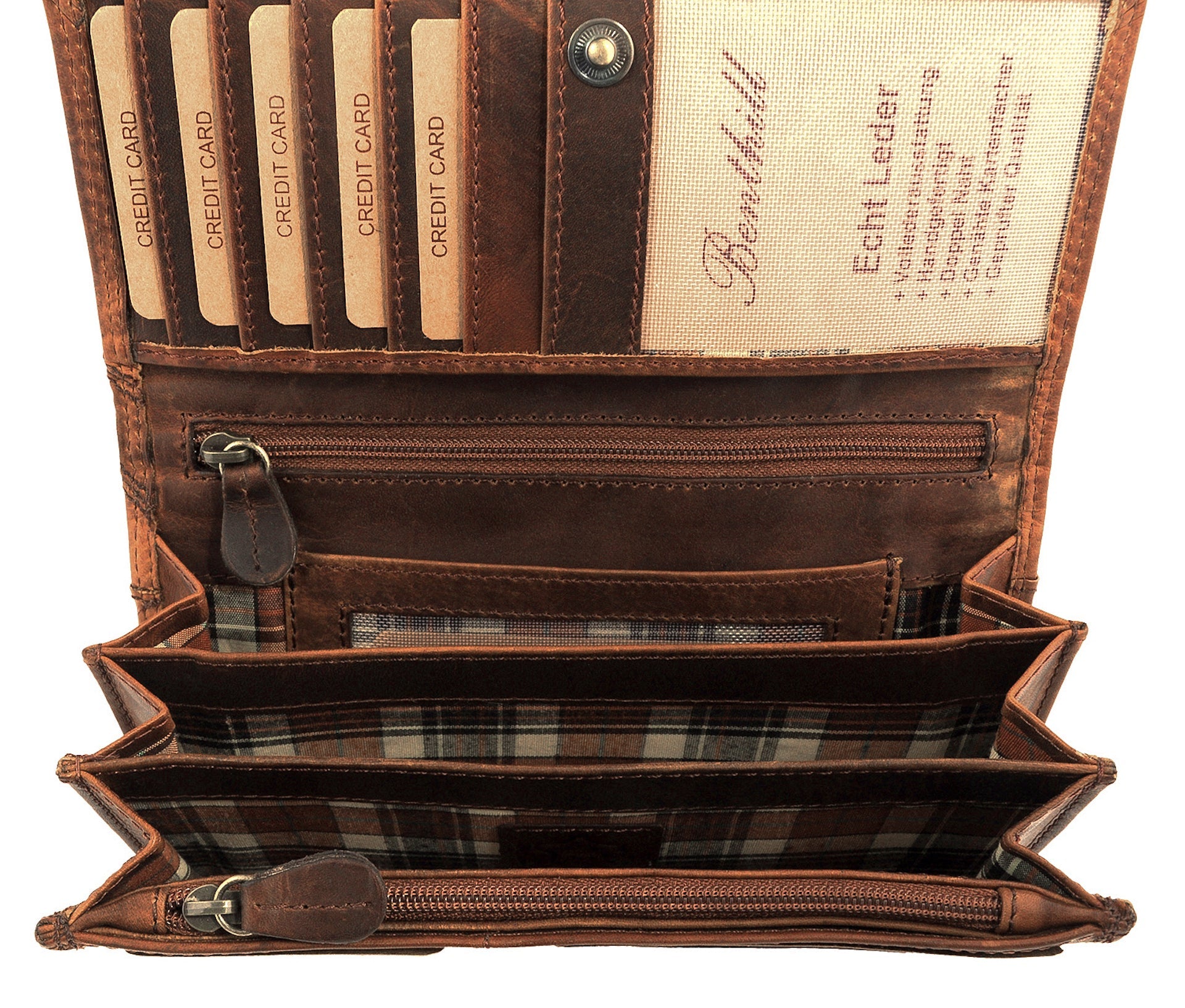 Benthill Portemonnaie Damen Leder - Hochwertige weiche Vintage EchtLeder Damen Geldbörse mit RFID Schutz - Grosse Damenbörse lang - Frauen Portmonee inkl. Geschenkbox