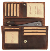 Benthill Portemonnaie Damen Leder - Hochwertige weiche Vintage EchtLeder Damen Geldbörse mit RFID Schutz - Grosse Damenbörse lang - Frauen Portmonee inkl. Geschenkbox