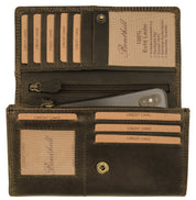 Benthill Portemonnaie Damen Leder - Hochwertige weiche Vintage EchtLeder Damen Geldbörse mit RFID Schutz - Grosse Damenbörse lang - Frauen Portmonee inkl. Geschenkbox