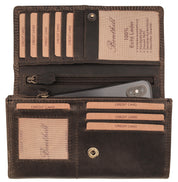 Benthill Portemonnaie Damen Leder - Hochwertige weiche Vintage EchtLeder Damen Geldbörse mit RFID Schutz - Grosse Damenbörse lang - Frauen Portmonee inkl. Geschenkbox