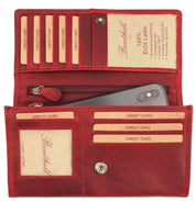 Benthill Portemonnaie Damen Leder - Hochwertige weiche Vintage EchtLeder Damen Geldbörse mit RFID Schutz - Grosse Damenbörse lang - Frauen Portmonee inkl. Geschenkbox