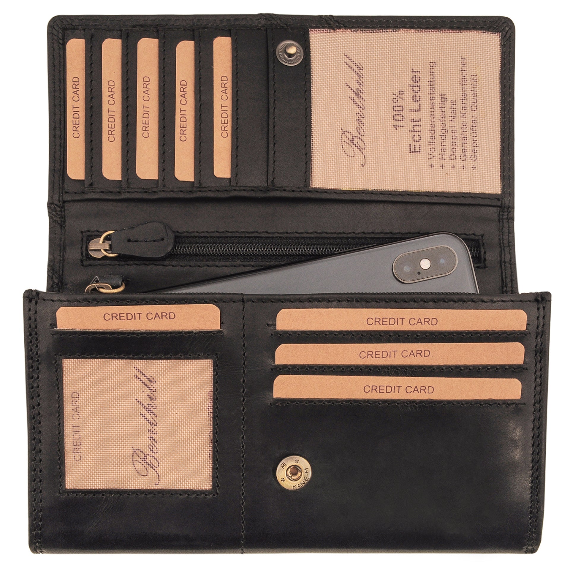 Benthill Portemonnaie Damen Leder - Hochwertige weiche Vintage EchtLeder Damen Geldbörse mit RFID Schutz - Grosse Damenbörse lang - Frauen Portmonee inkl. Geschenkbox