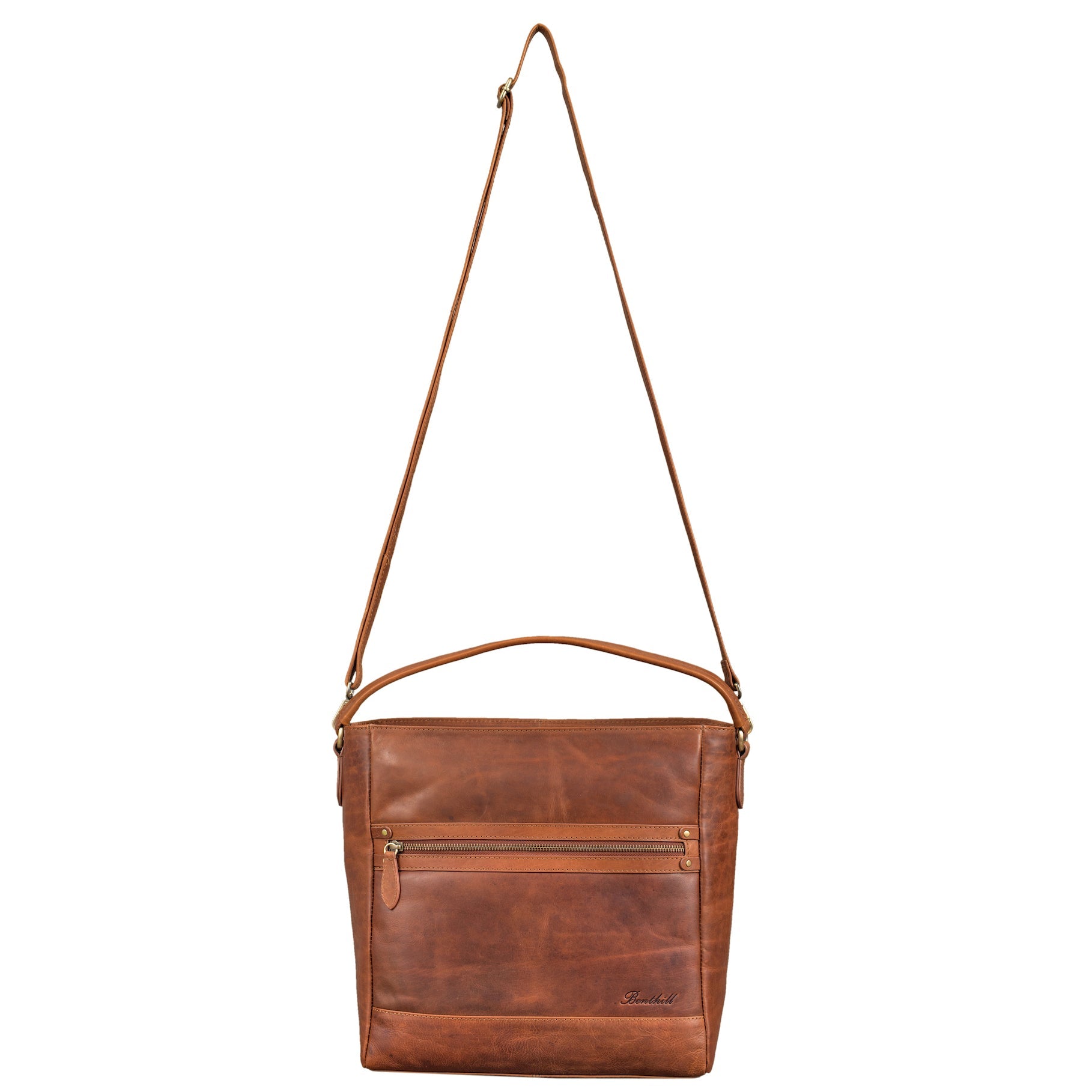 Benthill Leder Handtasche Damen | Ladies Shopper aus echtem Rindsleder | Hochwertige Frauen Schultertasche | Große Vintage Umhängetasche