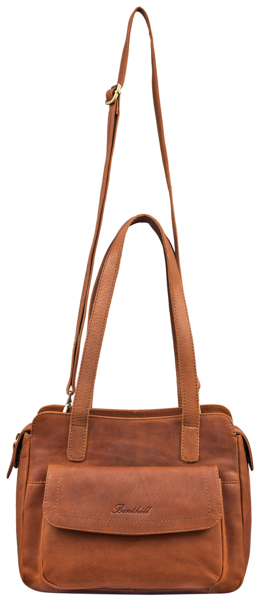Benthill Handtaschen Damen Leder | Henkeltasche mit Umhängegurt | Vintage Echt Leder Damentasche | Umhängetasche