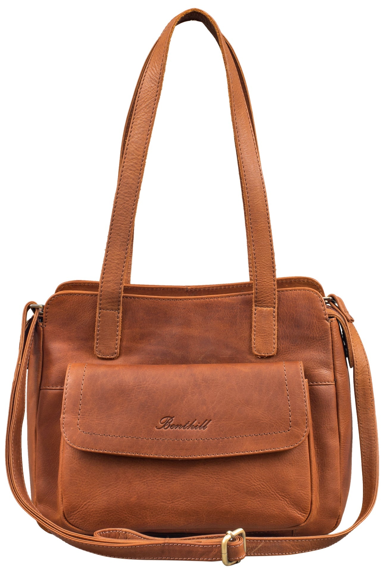 Benthill Handtaschen Damen Leder | Henkeltasche mit Umhängegurt | Vintage Echt Leder Damentasche | Umhängetasche