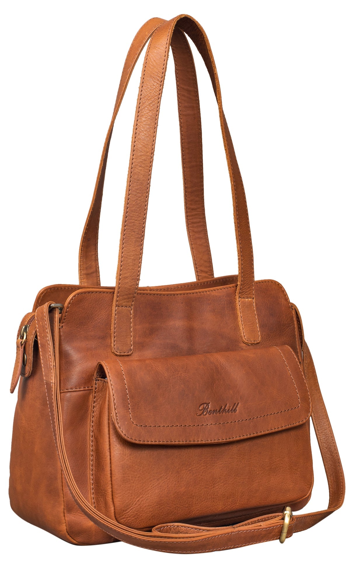 Benthill Handtaschen Damen Leder | Henkeltasche mit Umhängegurt | Vintage Echt Leder Damentasche | Umhängetasche