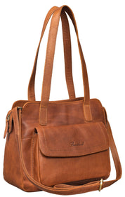 Benthill Handtaschen Damen Leder | Henkeltasche mit Umhängegurt | Vintage Echt Leder Damentasche | Umhängetasche