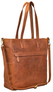 Benthill Shopper Damen Leder Groß - Ledertasche mit Reißverschluss - Umhängetasche aus Echtleder - Handtasche Vintage