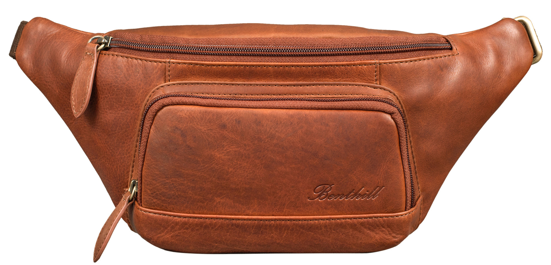 Benthill Bauchtasche aus Leder - Echtleder Gürteltasche aus hochwertigem Rindsleder – Wandertasche / Hüfttasche - Partytasche