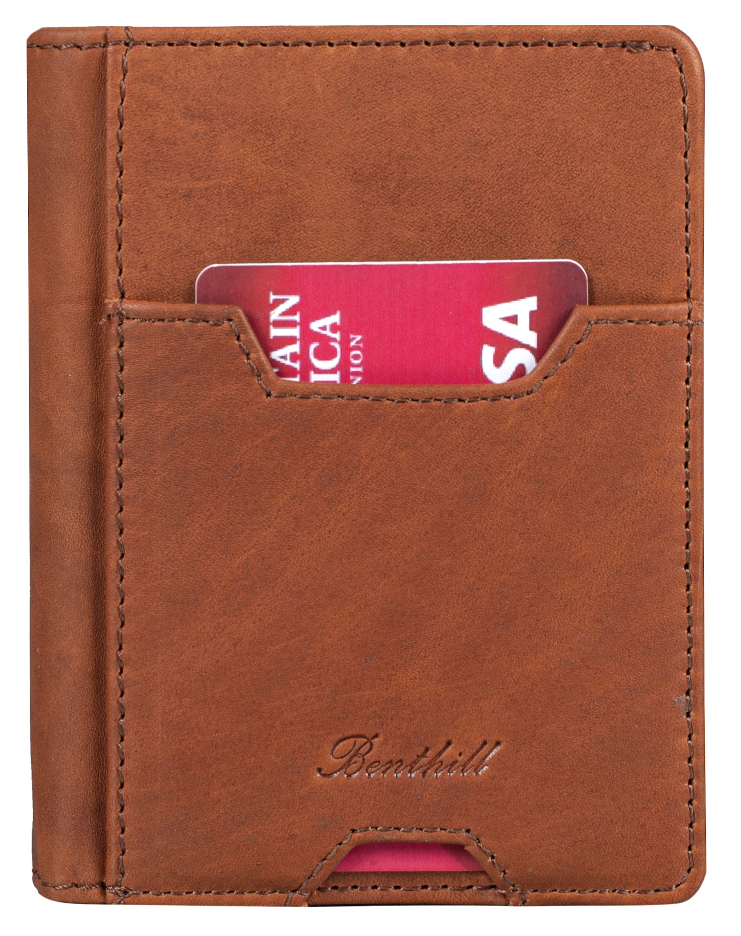 Benthill Herren Geldbörse aus Echt-Leder - Slim Geldbeutel mit RFID-Schutz - Kleines Portemonnaie für Männer - Kleine Geldbörse mit Münzfach