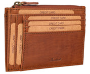 Benthill Leder Kreditkartenetui - Slim Portemonnaie aus echtem Leder - Schmale Leder-geldbörse mit Kreditkartenfächer und Münzfach - Mini Wallet