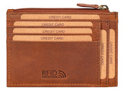 Benthill Leder Kreditkartenetui - Slim Portemonnaie aus echtem Leder - Schmale Leder-geldbörse mit Kreditkartenfächer und Münzfach - Mini Wallet