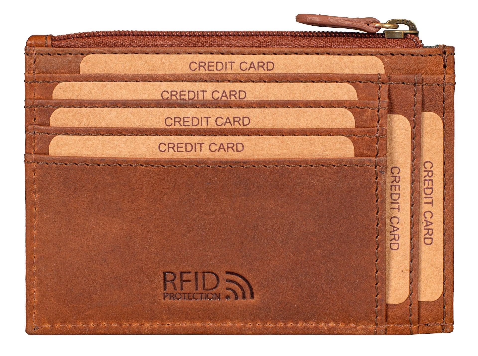 Benthill Leder Kreditkartenetui - Slim Portemonnaie aus echtem Leder - Schmale Leder-geldbörse mit Kreditkartenfächer und Münzfach - Mini Wallet