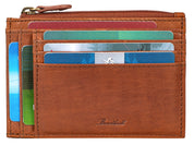 Benthill Leder Kreditkartenetui - Slim Portemonnaie aus echtem Leder - Schmale Leder-geldbörse mit Kreditkartenfächer und Münzfach - Mini Wallet