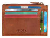 Benthill Leder Kreditkartenetui - Slim Portemonnaie aus echtem Leder - Schmale Leder-geldbörse mit Kreditkartenfächer und Münzfach - Mini Wallet