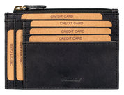 Benthill Leder Kreditkartenetui - Slim Portemonnaie aus echtem Leder - Schmale Leder-geldbörse mit Kreditkartenfächer und Münzfach - Mini Wallet