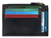 Benthill Leder Kreditkartenetui - Slim Portemonnaie aus echtem Leder - Schmale Leder-geldbörse mit Kreditkartenfächer und Münzfach - Mini Wallet