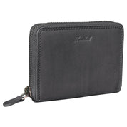 Benthill Geldbörse Damen Klein Echt Leder | Geldbeutel mit RFID Schutz | Flaches Slim Portemonnaie mit Reißverschluss & 6 Kartenfächer