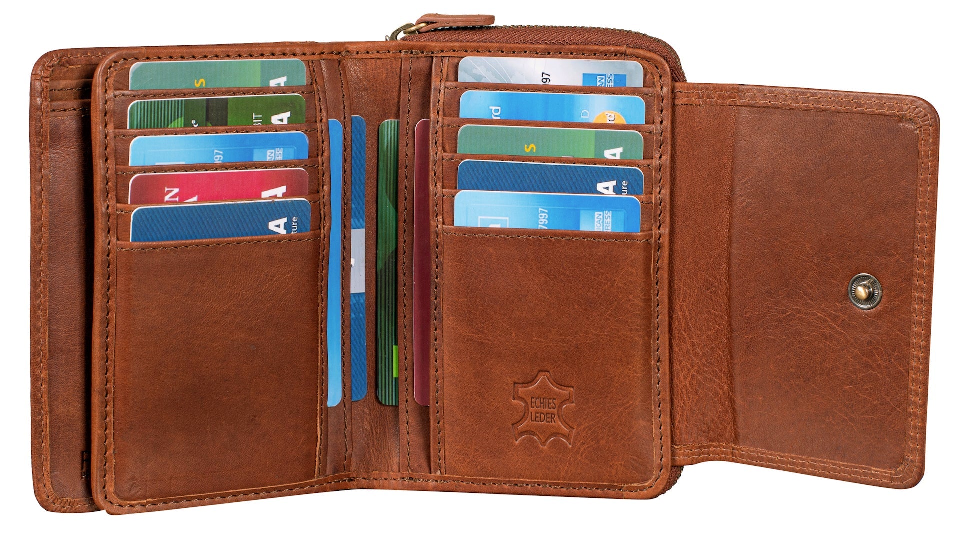 Benthill Damen Geldbörse Groß Echt Leder - Portemonnaie mit RFID Schutz - Portmonee mit vielen Kartenächer - Damenbörse inkl. Geschenkbox