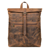 Benthill Rucksack aus Echt-Leder - Kurierrucksack Fahrradrucksack Trekkingrucksack - Damen Herren Leder-Rucksack