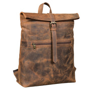 Benthill Rucksack aus Echt-Leder - Kurierrucksack Fahrradrucksack Trekkingrucksack - Damen Herren Leder-Rucksack