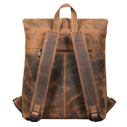 Benthill Rucksack aus Echt-Leder - Kurierrucksack Fahrradrucksack Trekkingrucksack - Damen Herren Leder-Rucksack