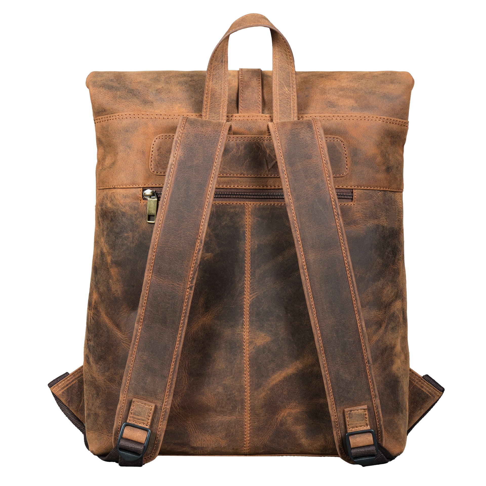 Benthill Rucksack aus Echt-Leder - Kurierrucksack Fahrradrucksack Trekkingrucksack - Damen Herren Leder-Rucksack