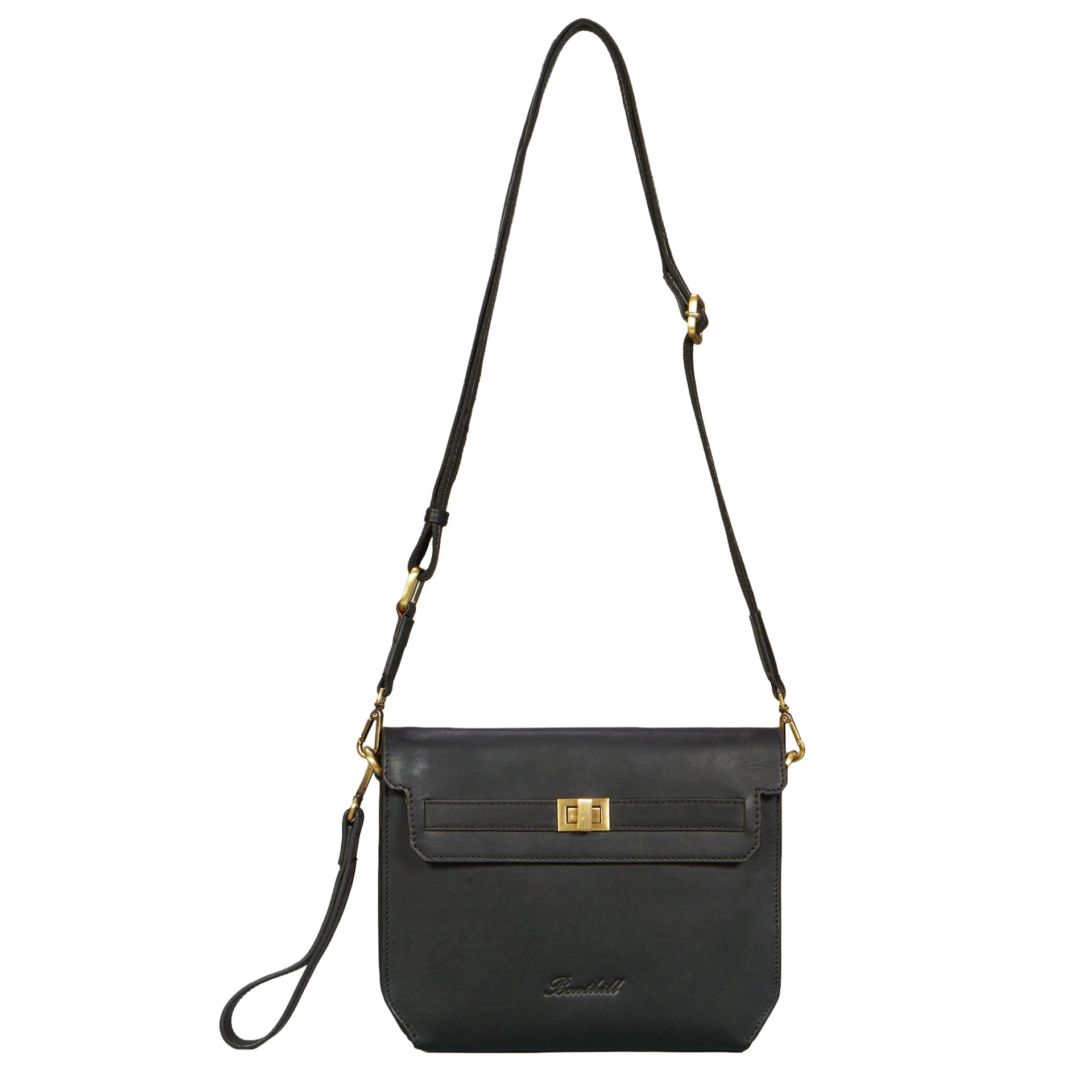 Benthill Handtasche Leder Klein Schmal | Handgelenktasche aus hochwertigem Rindsleder | Vintage Schultertasche | Umhängetasche
