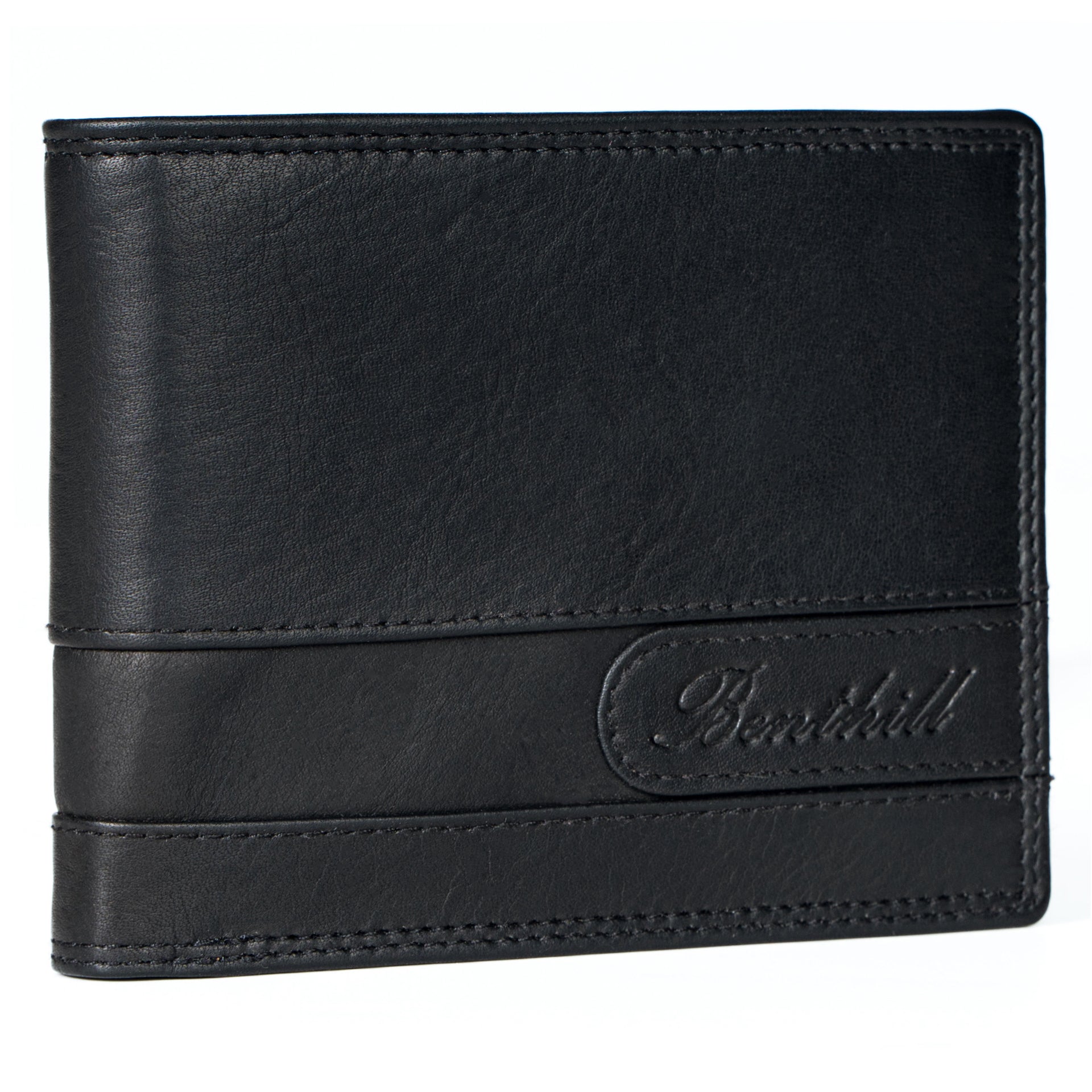 Benthill Geldbörse Herren Leder | Geldbeutel mit RFID-Schutz | Portemonnaie aus hochwertigem Rindsleder | Männer Brieftasche inkl. Geschenkbox