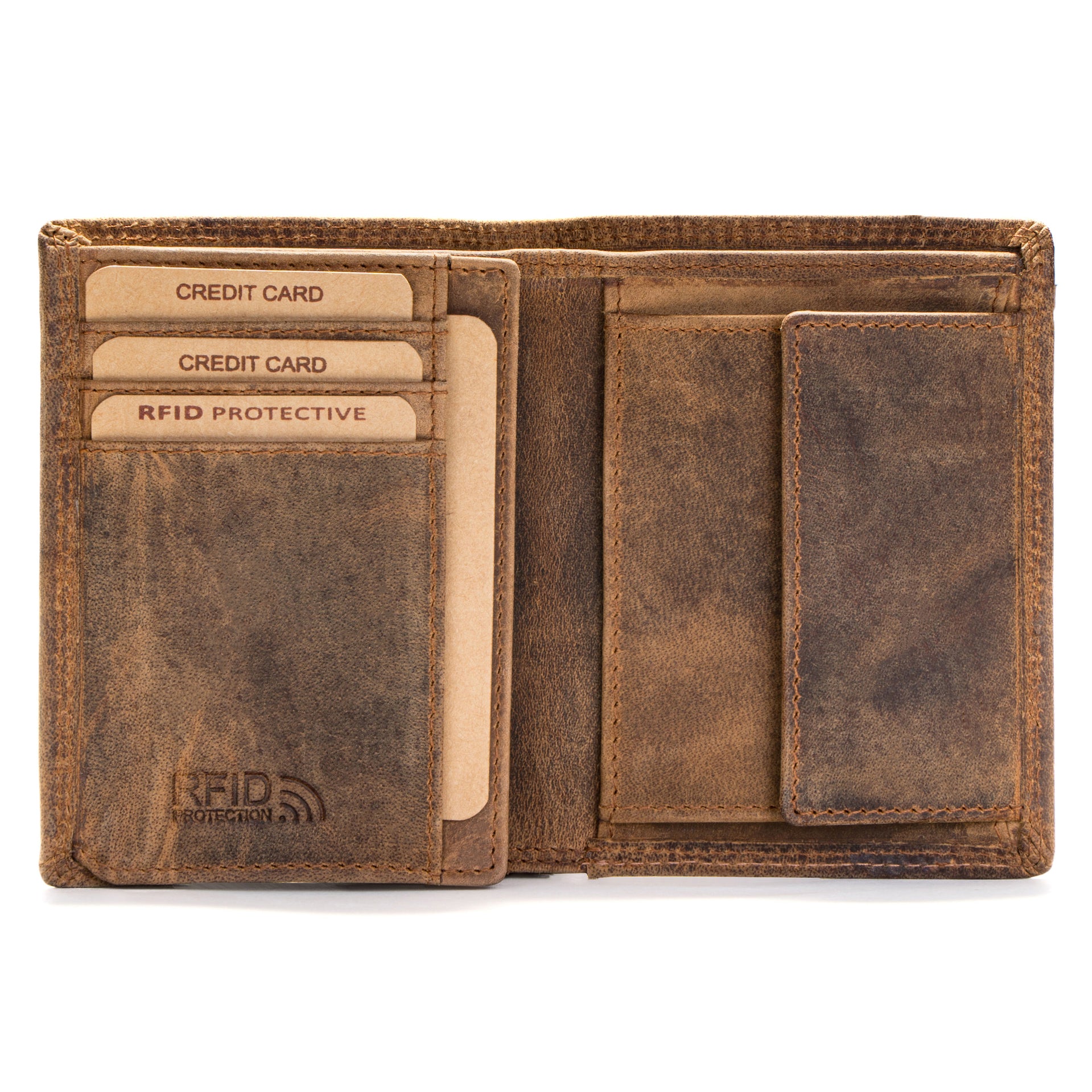 Benthill Geldbörse Herren Leder mit RFID | Portemonnaie aus hochwertigem Rindsleder | Ledergeldbörse Männer inkl. Geschenkbox