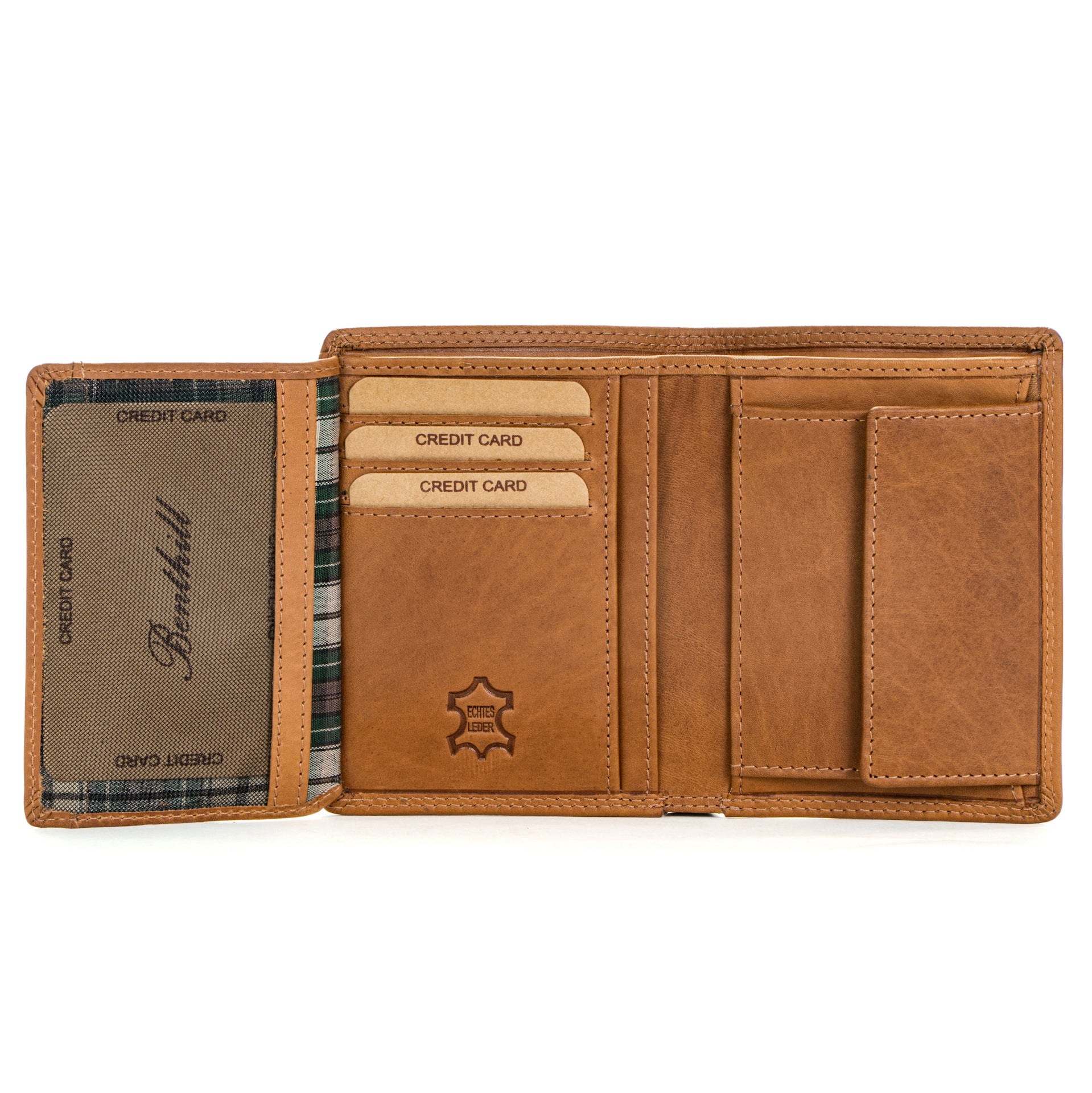 Benthill Geldbörse Herren Leder mit RFID | Portemonnaie aus hochwertigem Rindsleder | Ledergeldbörse Männer inkl. Geschenkbox