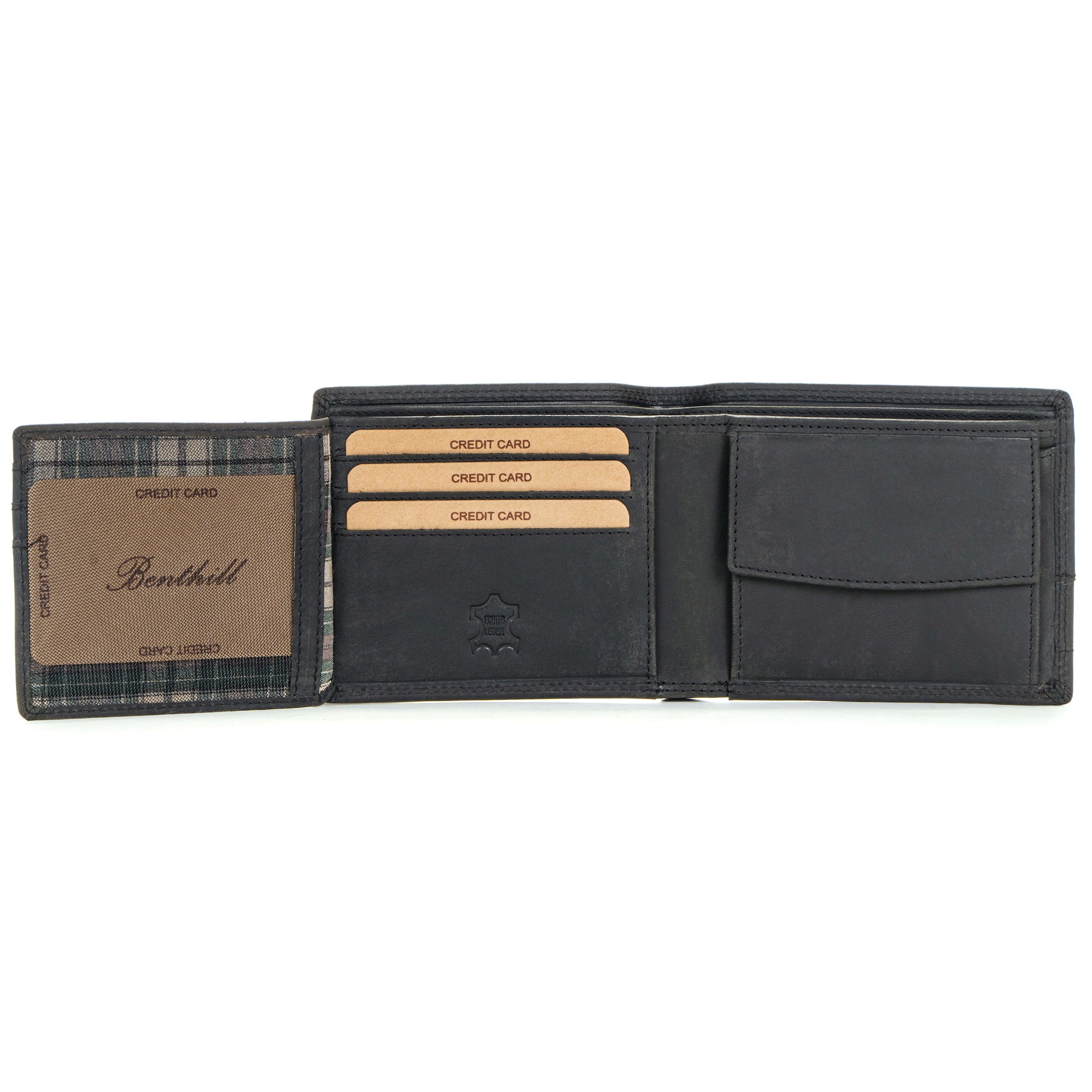 Benthill Geldbörse Herren Leder | Geldbeutel mit RFID-Schutz | Portemonnaie aus hochwertigem Rindsleder | Männer Brieftasche inkl. Geschenkbox