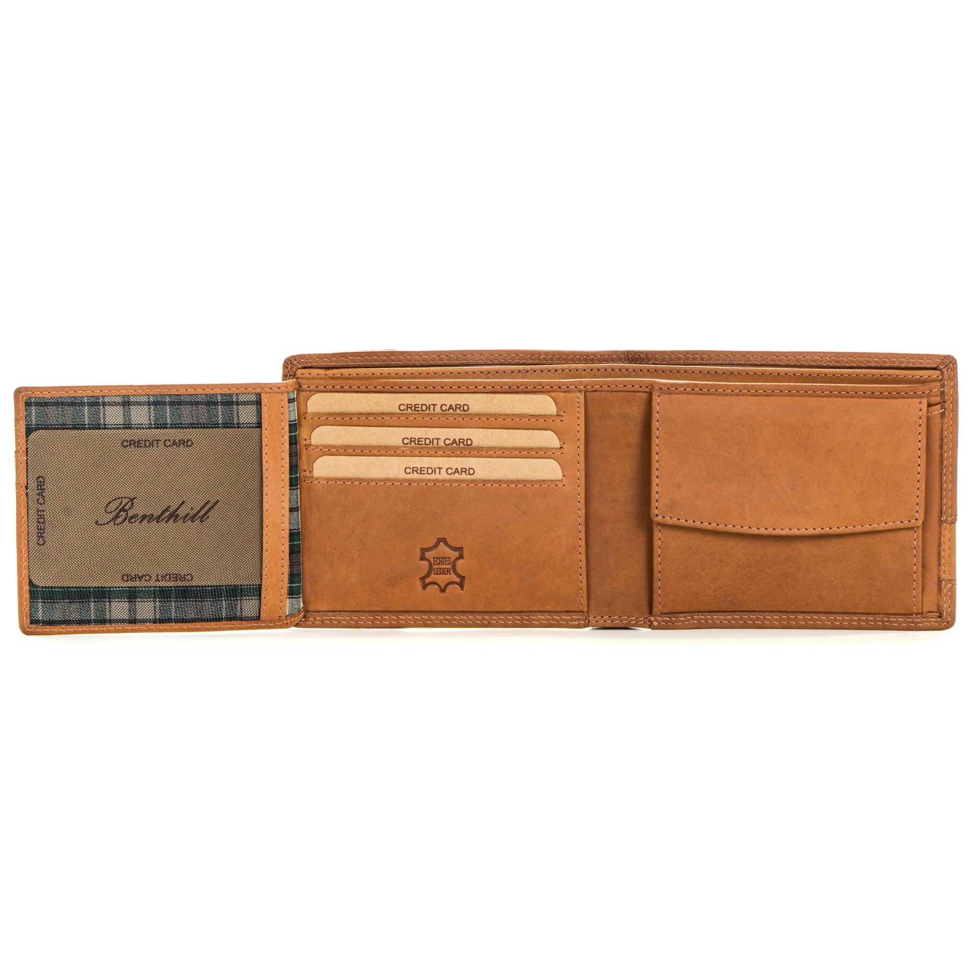 Benthill Geldbörse Herren Leder | Geldbeutel mit RFID-Schutz | Portemonnaie aus hochwertigem Rindsleder | Männer Brieftasche inkl. Geschenkbox