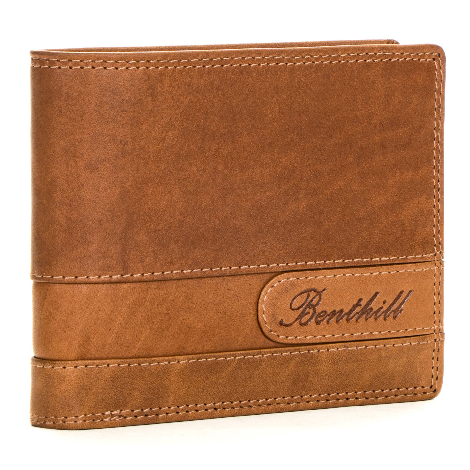 Benthill Geldbörse Herren Leder | Geldbeutel mit RFID-Schutz | Portemonnaie aus hochwertigem Rindsleder | Männer Brieftasche inkl. Geschenkbox