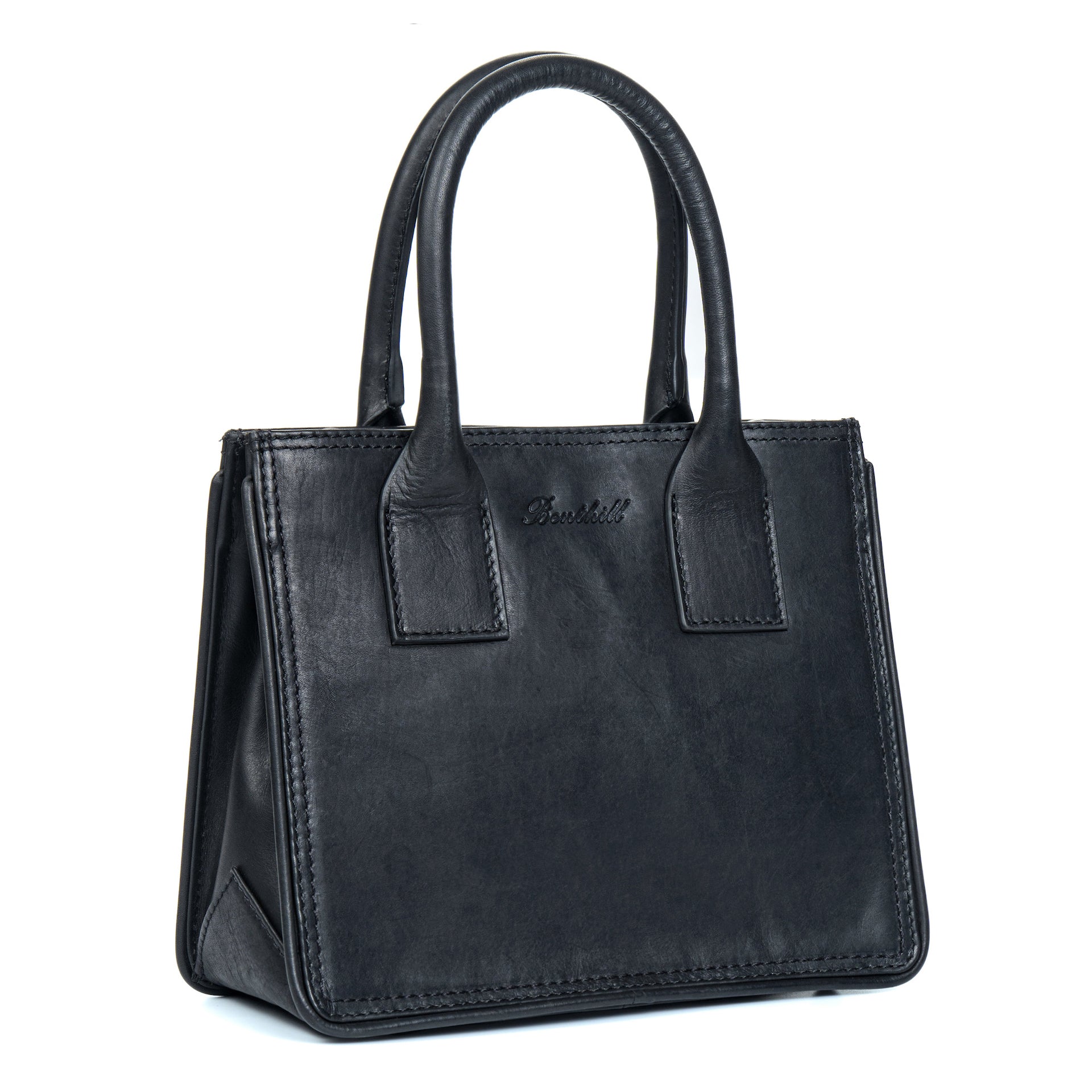 Benthill Handtasche Damen Echt Leder | Henkeltasche aus hochwertigem Rindsleder | Kleine Vintage Tasche Hobo Bag Beutel