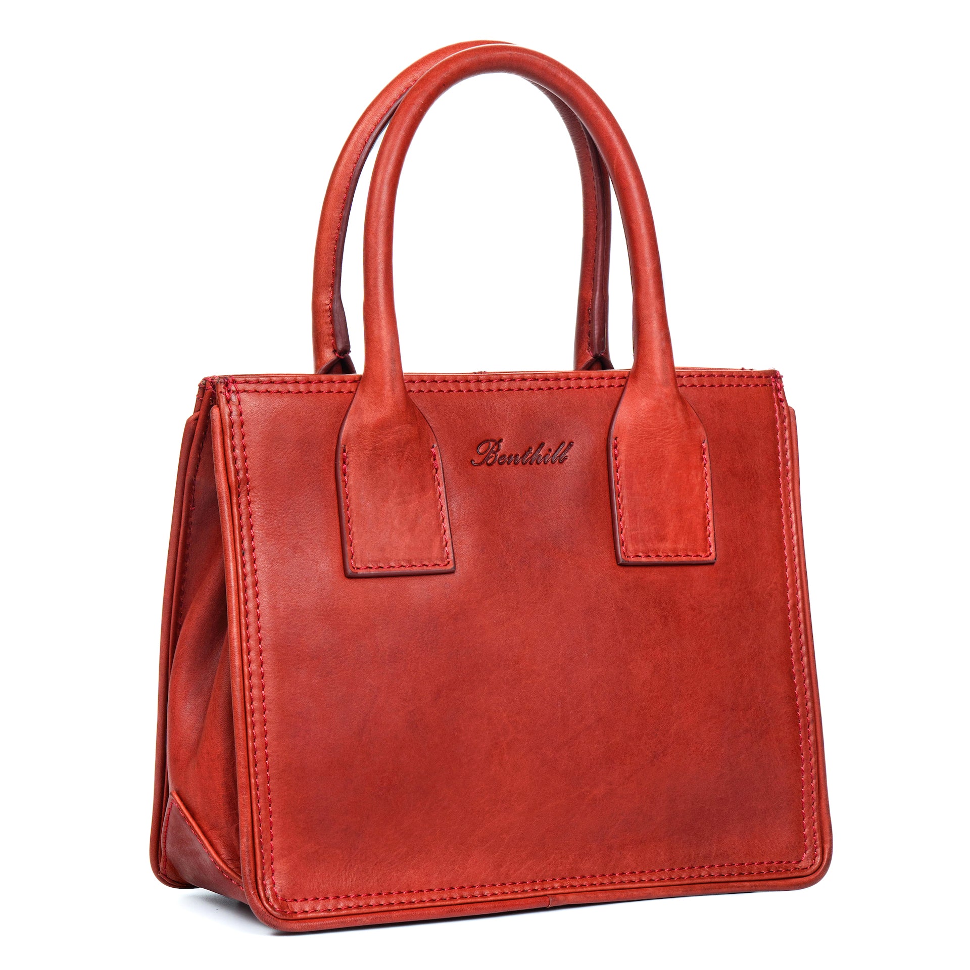 Benthill Handtasche Damen Echt Leder | Henkeltasche aus hochwertigem Rindsleder | Kleine Vintage Tasche Hobo Bag Beutel