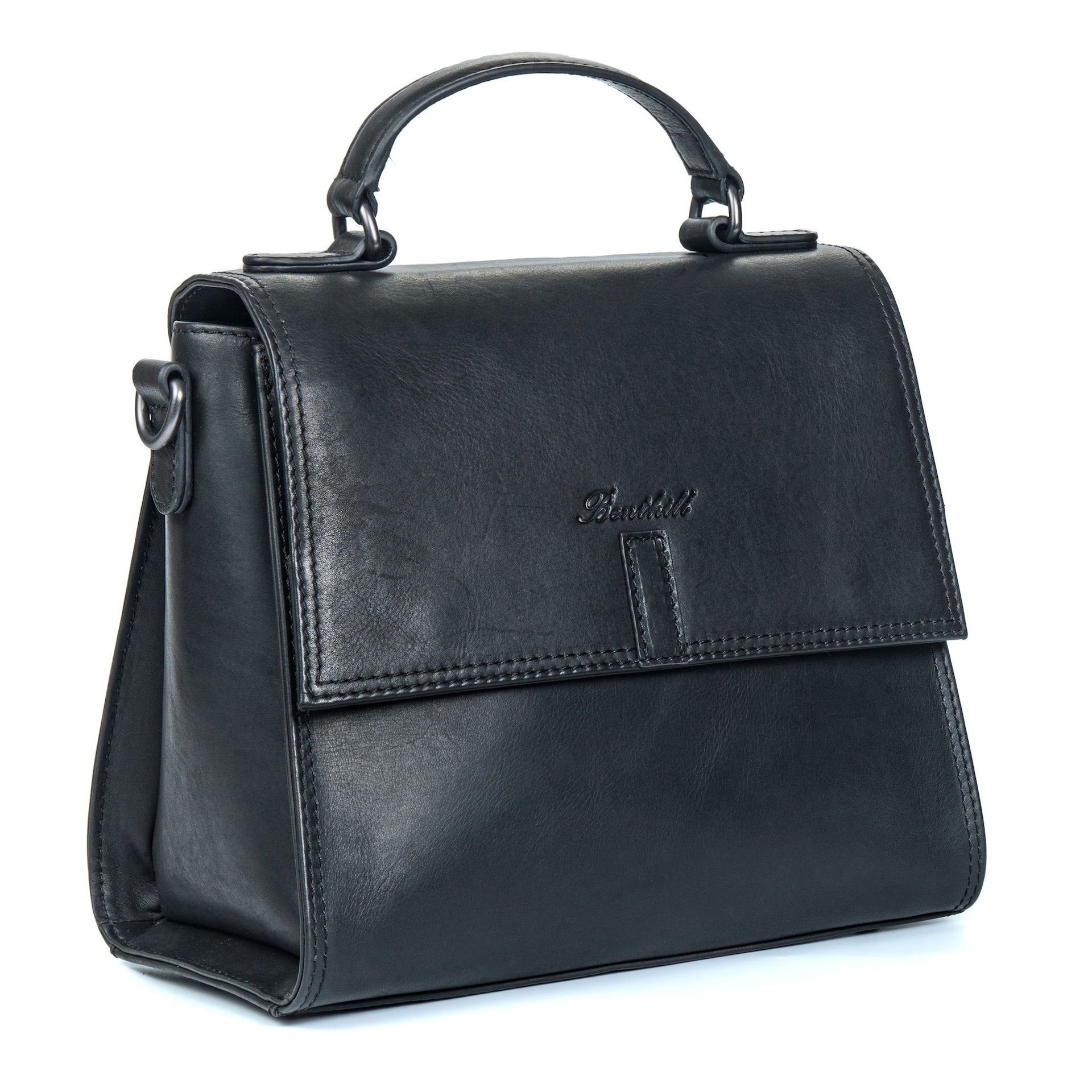 Benthill Kleine Handtasche Damen Echt Leder | Henkeltasche aus hochwertigem Rindsleder | Kleine Vintage Tasche Hobo Bag Beutel