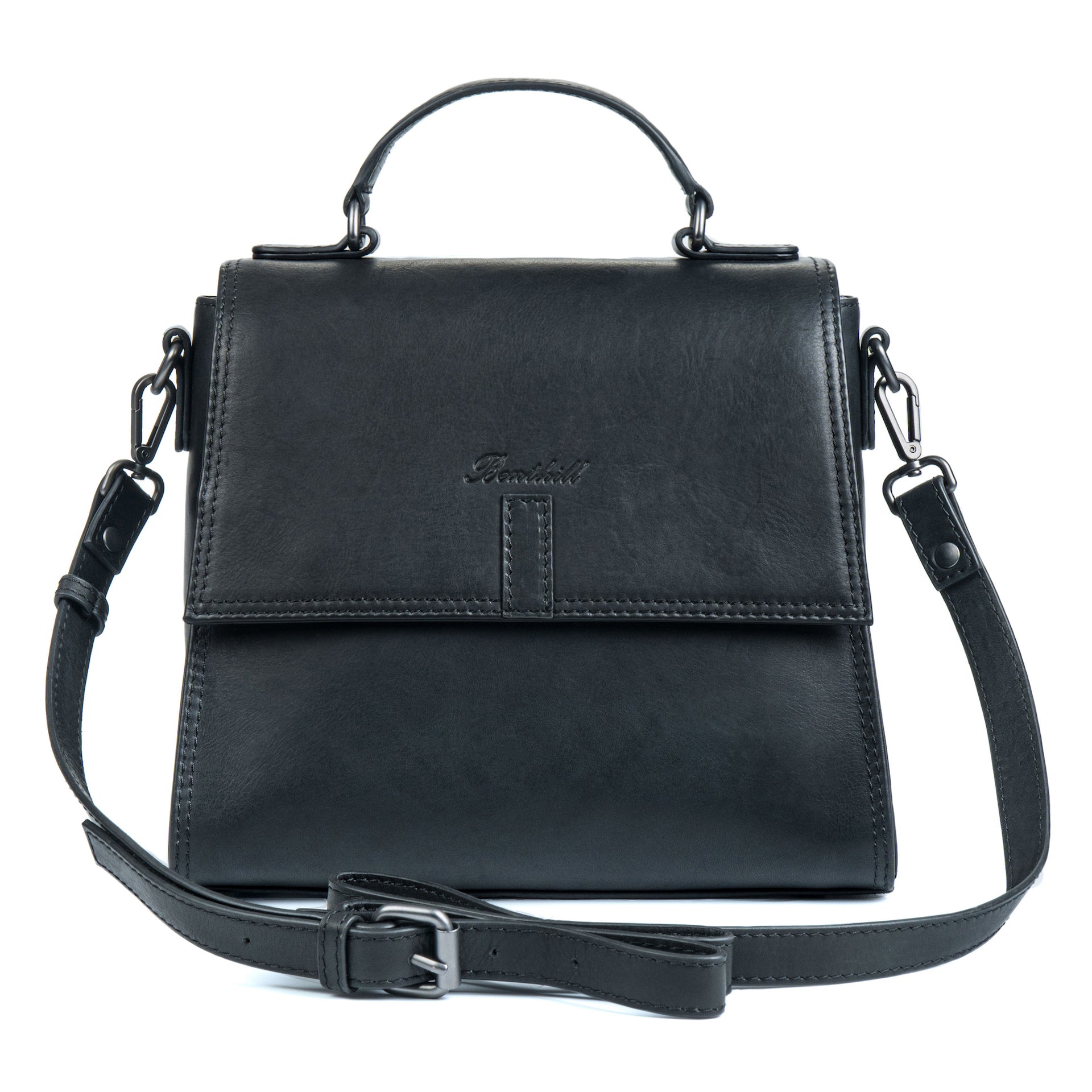 Benthill Kleine Handtasche Damen Echt Leder | Henkeltasche aus hochwertigem Rindsleder | Kleine Vintage Tasche Hobo Bag Beutel