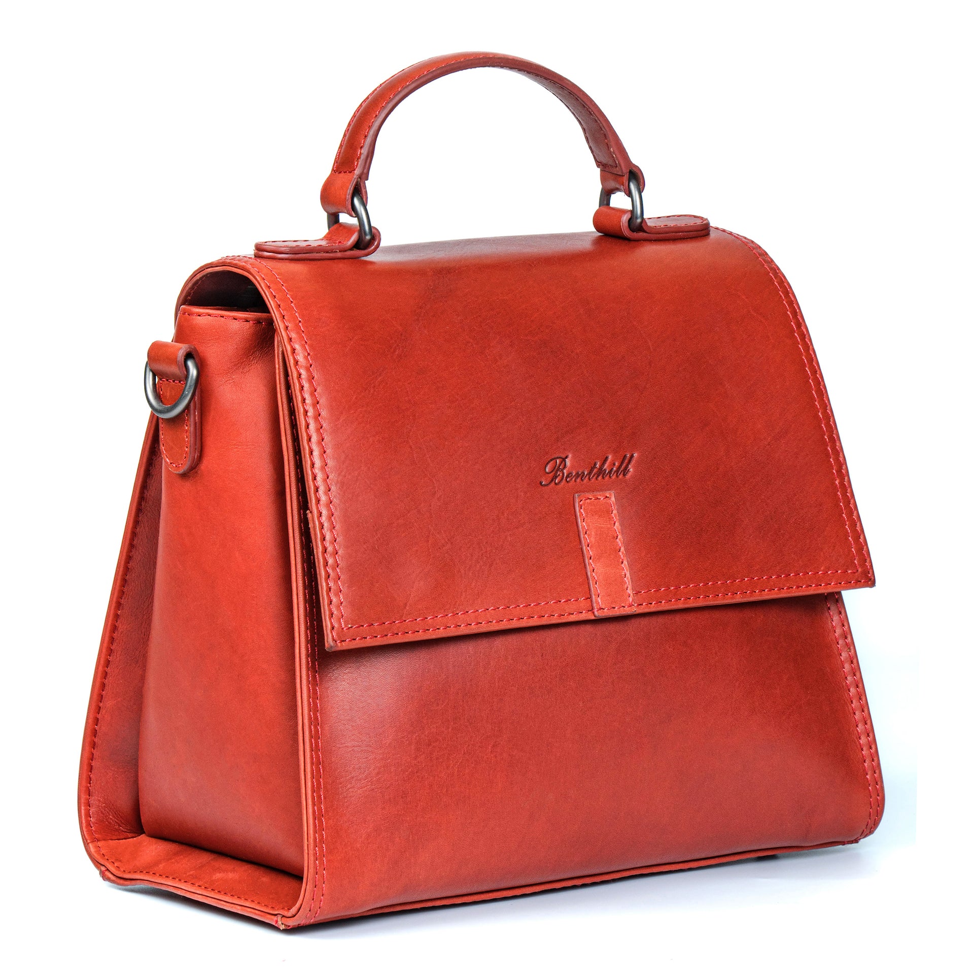 Benthill Kleine Handtasche Damen Echt Leder | Henkeltasche aus hochwertigem Rindsleder | Kleine Vintage Tasche Hobo Bag Beutel