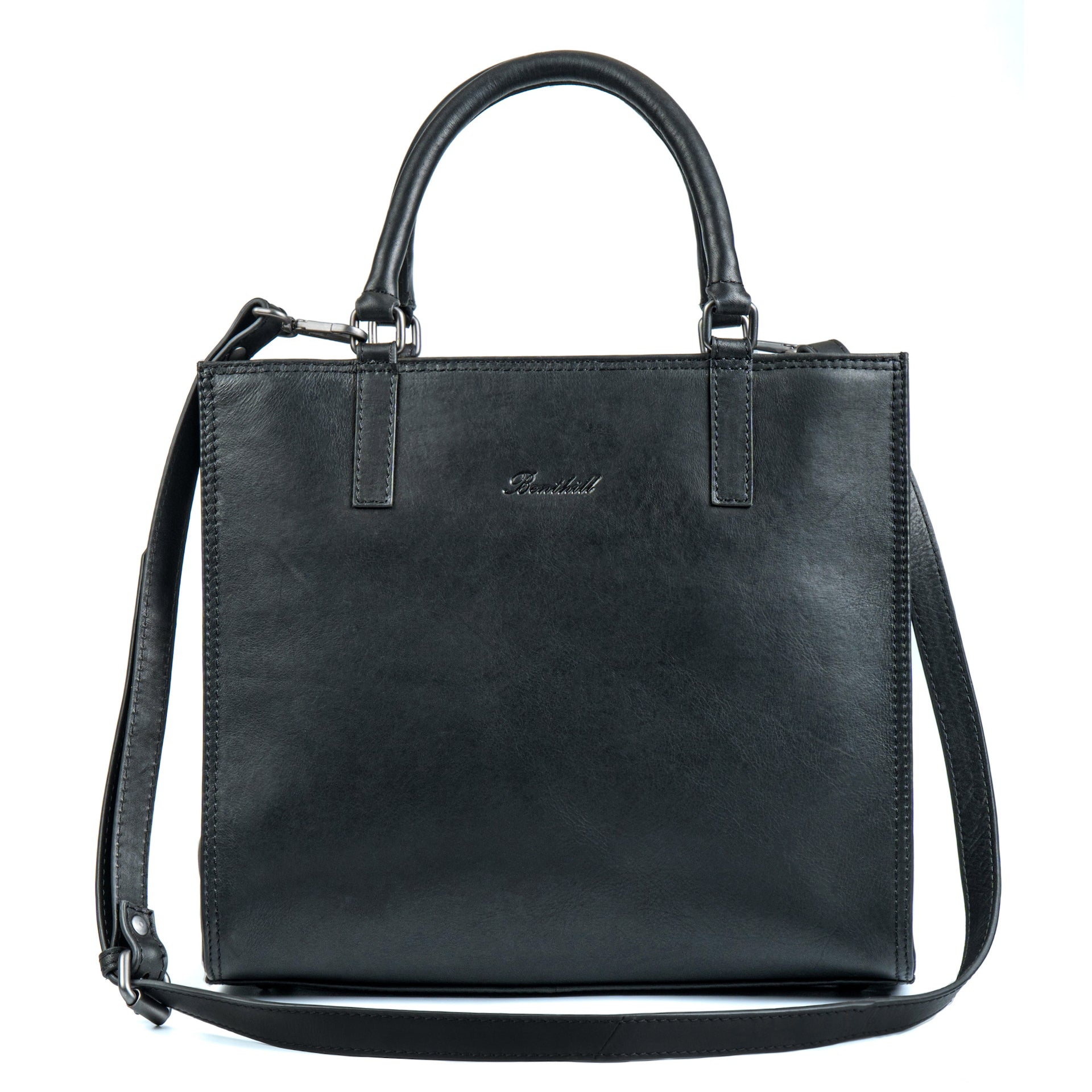 Benthill Handtasche Damen Echt Leder | Hochwertige Tasche aus echtem Rindsleder | Vintage Henkeltasche mit Fächern | Damen Schultertasche Gross mit viel Platz