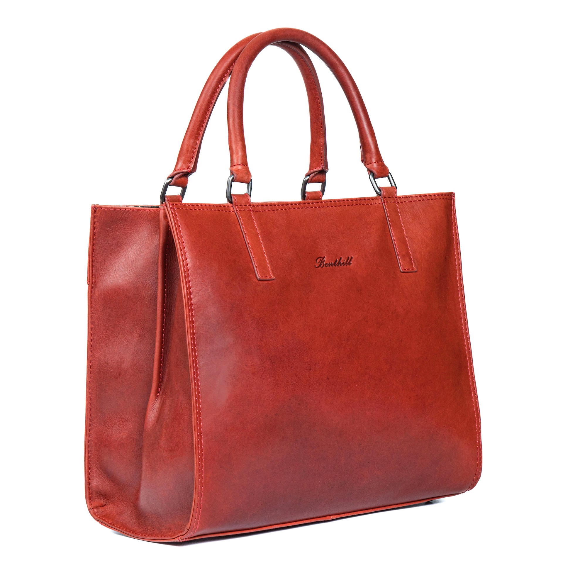 Benthill Handtasche Damen Echt Leder | Hochwertige Tasche aus echtem Rindsleder | Vintage Henkeltasche mit Fächern | Damen Schultertasche Gross mit viel Platz