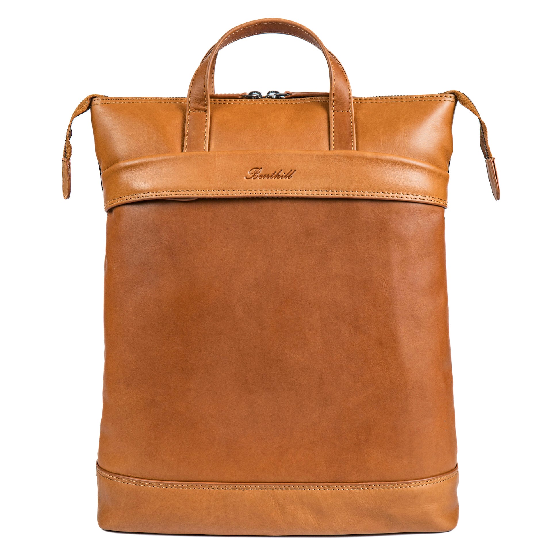 Benthill Rucksack Damen Herren Echt Leder | Kurierrucksack Fahrradrucksack Trekkingrucksack | Lederrucksack aus hochwertigem Rindsleder